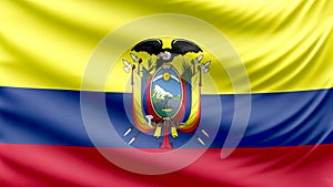 Realistic beautiful Ecuador flag 4k