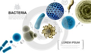 Realistic Biological Microorganisms Collection