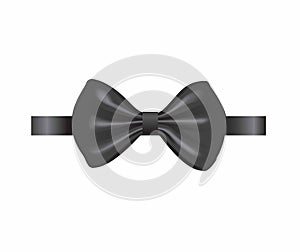 Realistic black bow tie fashion man accessories icon editable vector isolated in white background