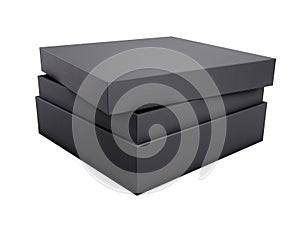 Realistic black box on a white background for your design. 3d re