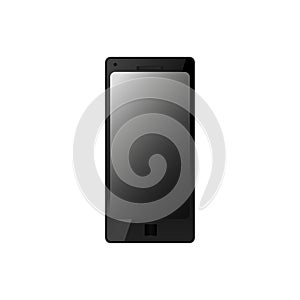 Realistic black electronic technology device with empty screen. mobile phone, smartphone modern digital gadget isolated on white b