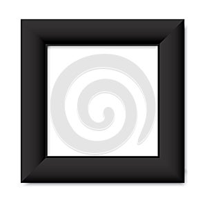 Realistic black frame or advertising. White blank picture frame. Vector image. Stock image