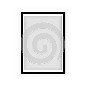 Realistic black frame isolated on white background. Perfect for your presentations. Vector illustration