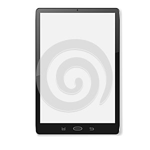 Realistic black vertical vector tablet