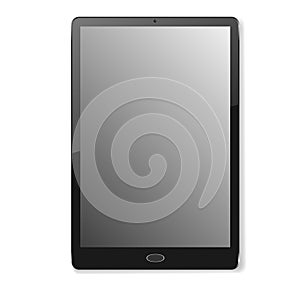 Realistic black vertical vector tablet