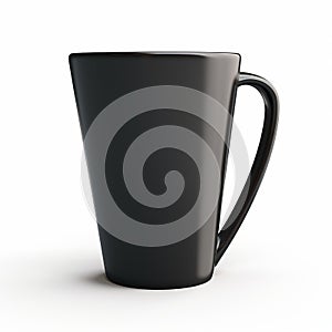 Realistic Black Mug For Java Coffees - A Bold And Angular Consumer Culture Critique