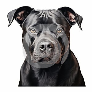 Realistic Black Pit Bull Dog Illustration In 8k Resolution