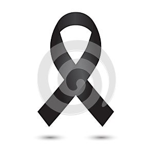 Realistic black ribbon isolated on white