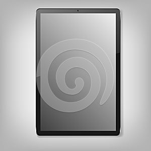 Realistic black vertical vector tablet