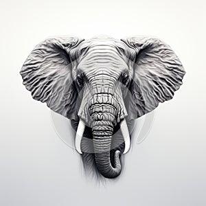 Realistic Black And White Elephant Portrait Tattoo Drawing