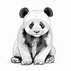 Realistic Black And White Panda Bear Drawing