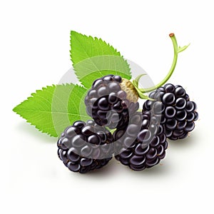 Realistic Blackberry Illustration On White Background