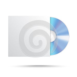 Realistic blank compact disc CD or DVD isolated on a white background