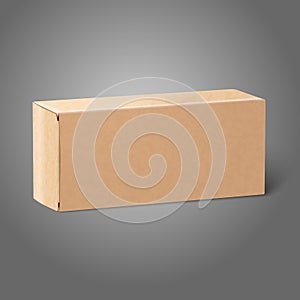 Realistic blank paper craft package box. Isolated
