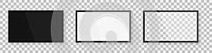 Realistic blank screen set. Screen template collection. Different screen templates. Screen computer monitor. Tv, modern blank lcd