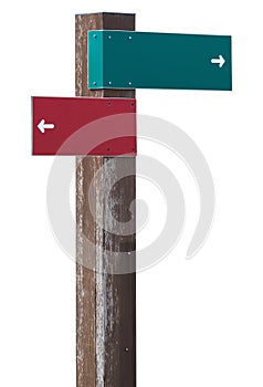 Realistic blank street and road signs isolated. Set of street traffic sign, road signpost direction.