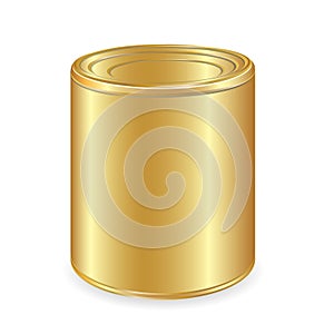 Realistic Blank Tin For Canned Food, Preserve, Conserve. Mock Up To Advertise Goods.