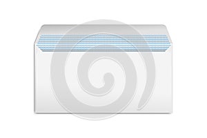Realistic E65 Envelope Open Mockup Vector Blank