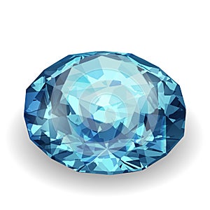 Realistic blue diamond