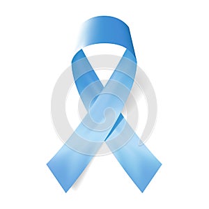 Realistic blue ribbon and Causes and Meanings icon . Vector illustration