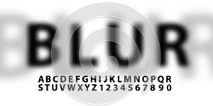 Realistic blurred defocus font effect vector