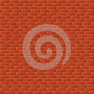 Realistic brick pattern. Red stone wall background