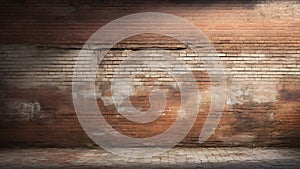 Realistic brick wall surface with rough texture background.