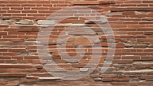 Realistic brick wall surface with rough texture background.