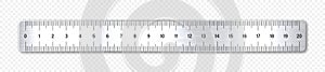 Realistic brushed metal ruler with measurement scale and divisions, measure marks. School ruler, centimeter scale for