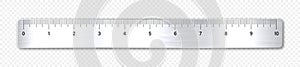 Realistic brushed metal ruler with measurement scale and divisions, measure marks. School ruler, inch scale for length