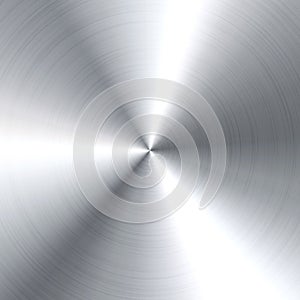 Realistic brushed metal texture. Polished stainless steel background. Vector illustration.