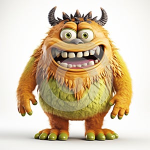 Realistic Brushwork 3d Animation Of A Proud Cartoon Monster