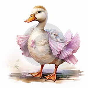 Realistic Brushwork: Duck In A Dress - Detailed And Hyper-detailed Rendering