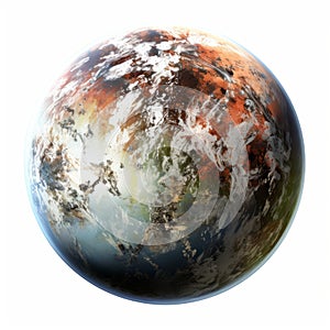 Realistic Brushwork Of Kepler-186f: Extruded Design With Earth Tones