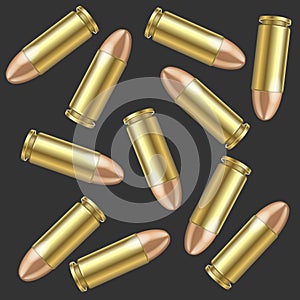 Realistic Bullet Pattern Background. Vector