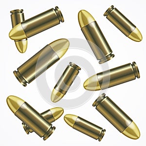 Realistic Bullet Pattern Background. Vector