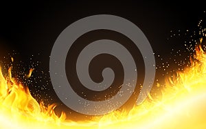 Realistic Burning Fire background