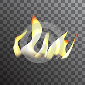 Realistic burning fire flames vector effect