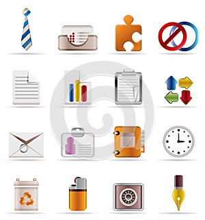 Realistic Business and Office Icons