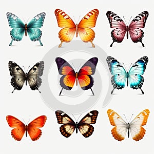 Realistic Butterfly Images On White Background - Petros Afshar