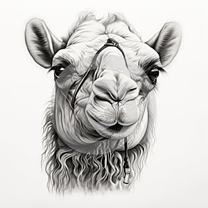 Realistic Camel Portrait Tattoo Drawing With High Contrast