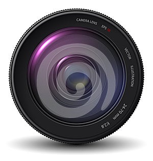 Realistic camera lens. Vector illustration. EPS 10