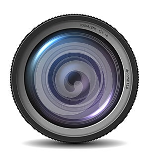 Realistic camera lens. Vector illustration. EPS 10