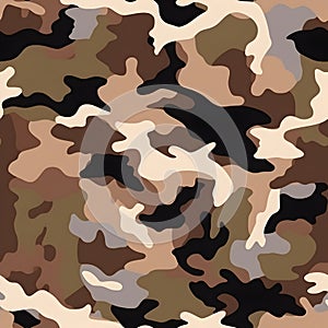 Realistic camouflage seamless pattern. Hunting camo for cloth, weapons or vechicles