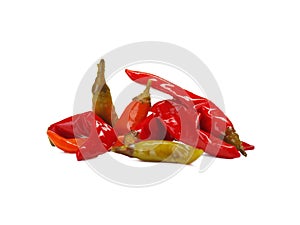 Realistic canned chilli pepper, izolated on white background cutout. Asian market. Mexican food.