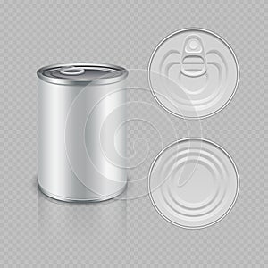 Realistic canned metal packaging