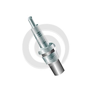 Realistic car candle. Automotive spark plug. One of the car engine parts. Vector illustration. EPS 10.