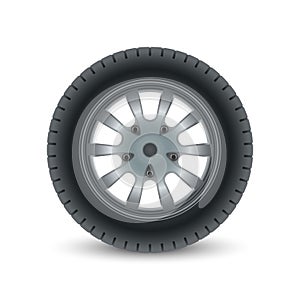 Realistic car wheel tyre