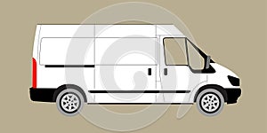 realistic cargo van. Vector delivery cargo van