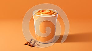 Realistic Carrot Smoothie With Almond And Peanut Butter Cup Design